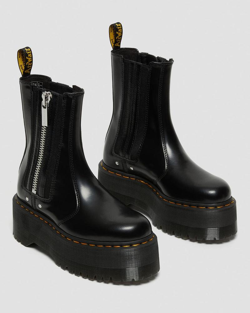 Black Women's Dr Martens 2976 Max Leather Platform Chelsea Boots | CA 111YXF